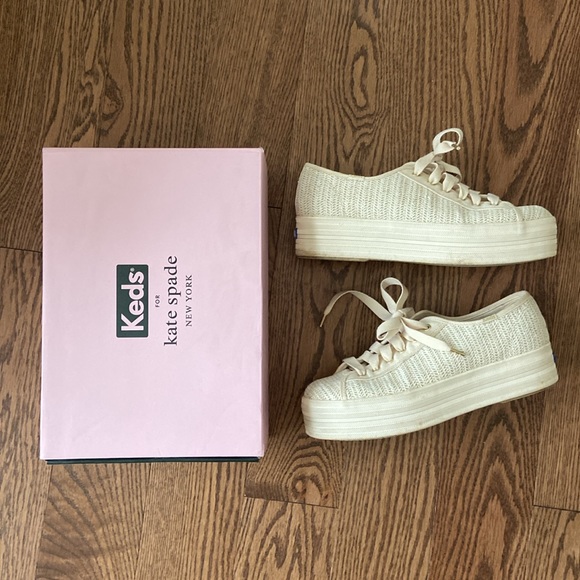 Keds x Kate Spade woven platform shoes sz 10 - Picture 8 of 9